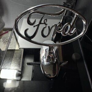 FORD Logo Metal Chrome Hood Ornament 3M Self Stick Aplication.